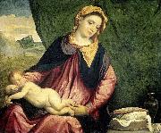 Paris Bordone Madonna with Sleeping Child painting
